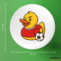 Button Quietscheente Fußballer Gummiente Fussballspieler