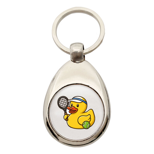 Schlüsselanhänger Quietscheente Tennis-Spieler Gummiente Tennissportler