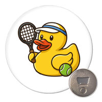 Magnet Quietscheente Tennis-Spieler Gummiente Tennissportler 59mm Kühlschrankmagnet Flaschenöffner