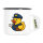 Emaille Tasse Quietscheente Postbote Gummiente Briefträger 300ml Vintage