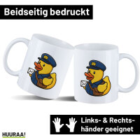 Kaffeetasse Quietscheente Postbote Gummiente...