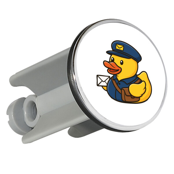Waschbeckenstöpsel Quietscheente Postbote Gummiente Briefträger 4cm Abflussstopfen