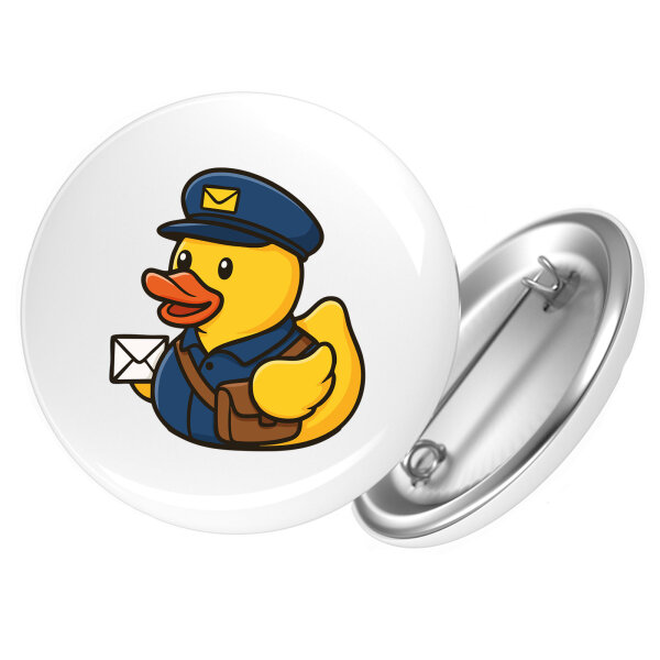 Button Quietscheente Postbote Gummiente Briefträger