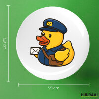 Button Quietscheente Postbote Gummiente Briefträger