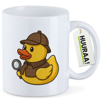 Kaffeetasse Quietscheente Detektiv Gummiente Ermittler 330ml