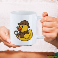 Kaffeetasse Quietscheente Detektiv Gummiente Ermittler 330ml