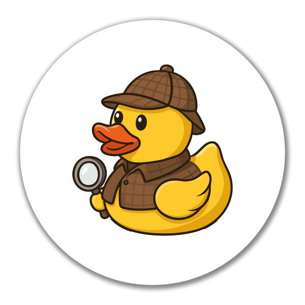 Aufkleber Quietscheente Detektiv Gummiente Ermittler 10cm