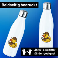 Edelstahl-Trinkflasche Quietscheente Detektiv Gummiente...