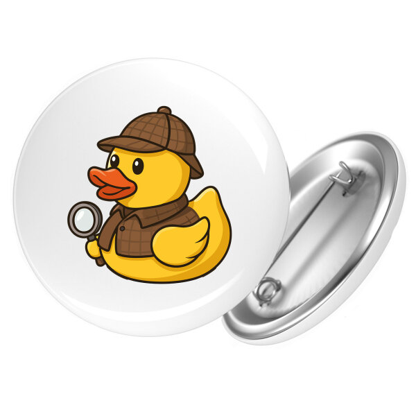 Button Quietscheente Detektiv Gummiente Ermittler