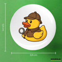 Button Quietscheente Detektiv Gummiente Ermittler