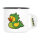 Emaille Tasse Quietscheente Dinosaurier Gummiente Gärtnerin 300ml Vintage Emaille Becher