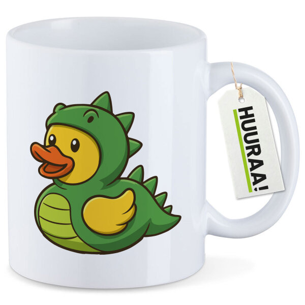 Kaffeetasse Quietscheente Dinosaurier Gummiente Gärtnerin 330ml