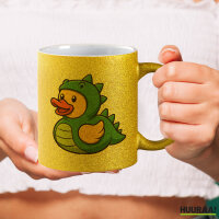 Glitzertasse Quietscheente Dinosaurier Gummiente...