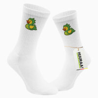 Unisex Socken Quietscheente Dinosaurier Gummiente Gärtnerin Größe 37/46 White Motiv Tennissocken