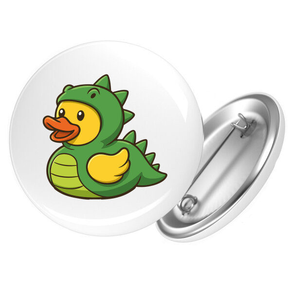 Button Quietscheente Dinosaurier Gummiente Gärtnerin