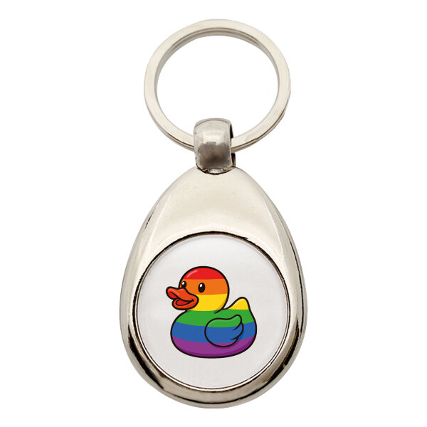 Schlüsselanhänger Quietscheente LGBTQ Pride Comic Gummiente Schlüsselring
