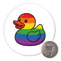 Magnet Quietscheente LGBTQ Pride Comic Gummiente 59mm Kühlschrankmagnet Flaschenöffner