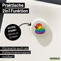 Magnet Quietscheente LGBTQ Pride Comic Gummiente 59mm Kühlschrankmagnet Flaschenöffner