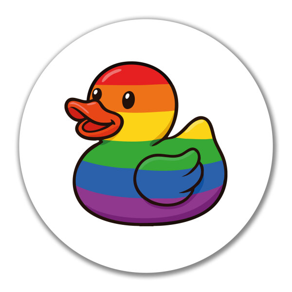 Aufkleber Quietscheente LGBTQ Pride Comic Gummiente 10cm