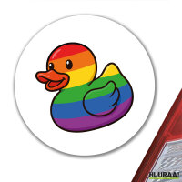 Aufkleber Quietscheente LGBTQ Pride Comic Gummiente 10cm