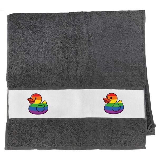 Handtuch Quietscheente LGBTQ Pride Comic Gummiente 50x100cm