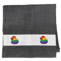 Handtuch Quietscheente LGBTQ Pride Comic Gummiente 50x100cm