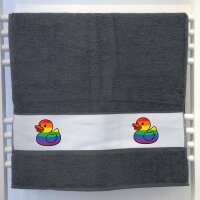 Handtuch Quietscheente LGBTQ Pride Comic Gummiente 50x100cm