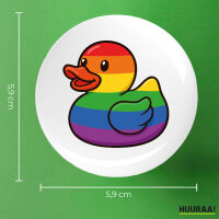 Button Quietscheente LGBTQ Pride Comic Gummiente