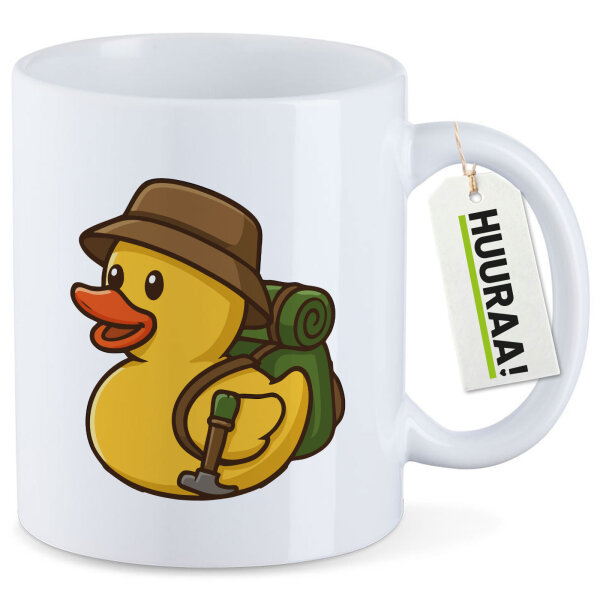 Kaffeetasse Quietscheente Wanderer Gummiente Hiking  330ml