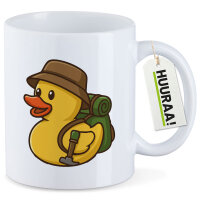 Kaffeetasse Quietscheente Wanderer Gummiente Hiking  330ml