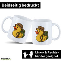 Kaffeetasse Quietscheente Wanderer Gummiente Hiking  330ml