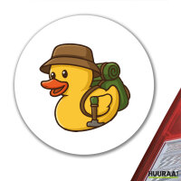 Aufkleber Quietscheente Wanderer Gummiente Hiking  10cm