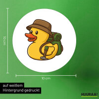 Aufkleber Quietscheente Wanderer Gummiente Hiking  10cm