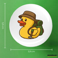 Button Quietscheente Wanderer Gummiente Hiking