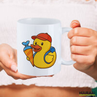 Kaffeetasse Quietscheente Einschulung Gummiente Schulanfang 330ml