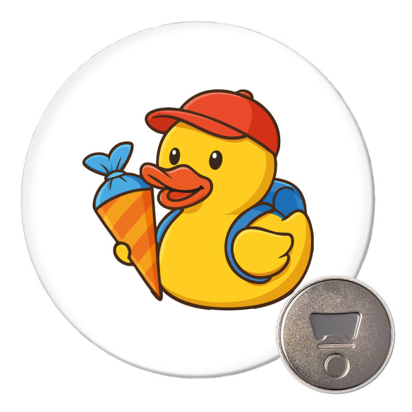 Magnet Quietscheente Einschulung Gummiente Schulanfang 59mm Kühlschrankmagnet