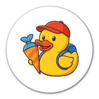 Aufkleber Quietscheente Einschulung Gummiente Schulanfang...