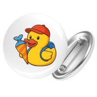Button Quietscheente Einschulung Gummiente Schulanfang rund