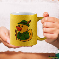 Glitzertasse Quietscheente Schützenbruder Gummiente Schützenfest 330ml