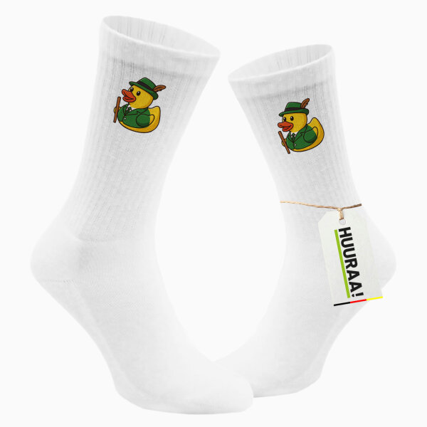 Unisex Socken Quietscheente Schützenbruder Gummiente Schützenfest Größe 37/46 White Motiv Tennissocken
