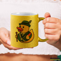 Glitzertasse Quietscheente Schützenkönig Gummiente Schützenfest 330ml