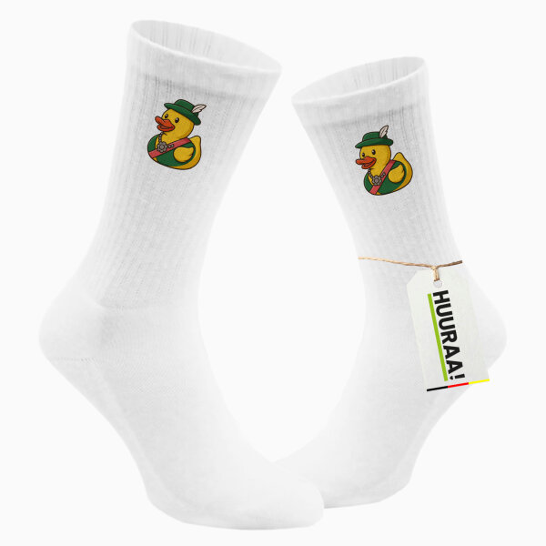 Unisex Socken Quietscheente Schützenkönigin Gummiente Schützenfest Größe 37/46 White Motiv Tennissocken