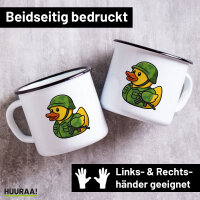 Emaille Tasse Quietscheente Soldat Gummiente Bundeswehr...