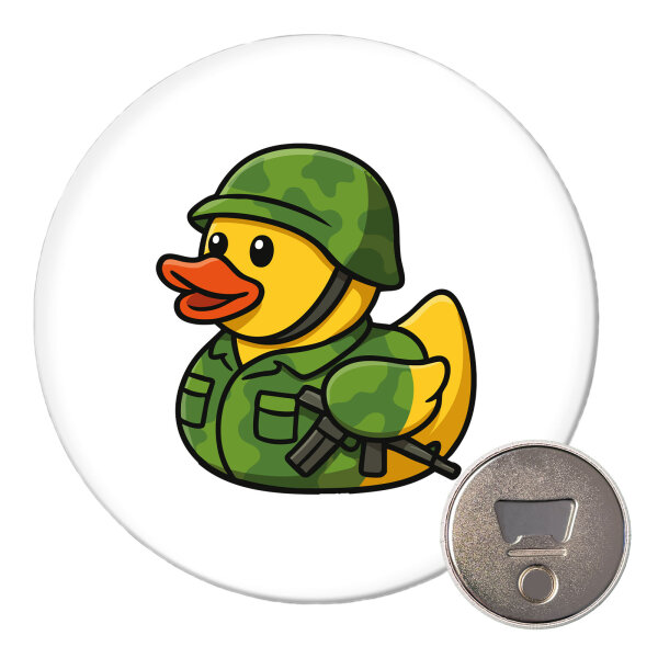 Magnet Quietscheente Soldat Gummiente Bundeswehr 59mm Kühlschrankmagnet Flaschenöffner
