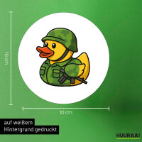 Aufkleber Quietscheente Soldat Gummiente Bundeswehr 10cm