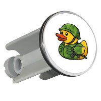 Waschbeckenstöpsel Quietscheente Soldat Gummiente Bundeswehr 4cm