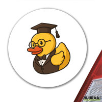 Aufkleber Quietscheente Professor Gummiente Lehrer 10cm