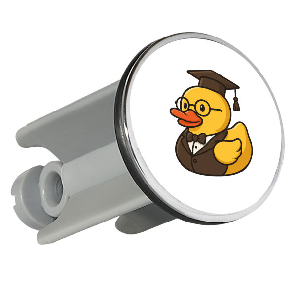 Waschbeckenstöpsel Quietscheente Professor Gummiente Lehrer 4cm