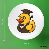 Button Quietscheente Professor Gummiente Lehrer