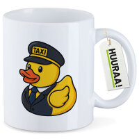 Kaffeetasse Quietscheente Taxi-Fahrer Gummiente Chauffeur...
